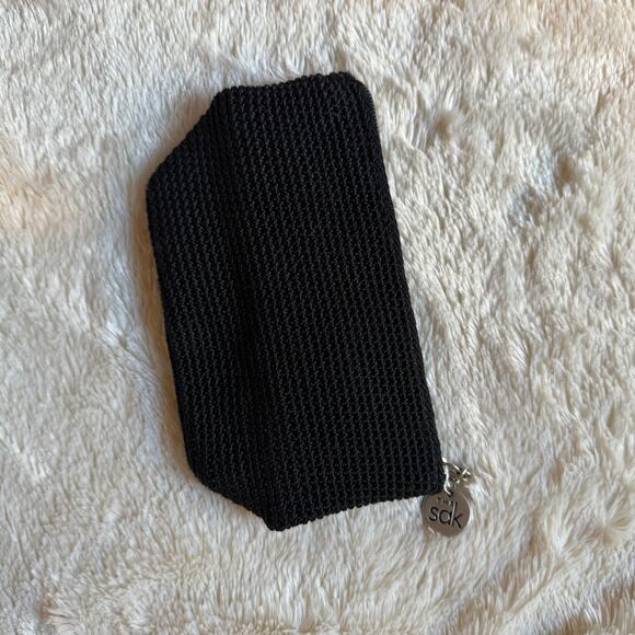 The Sak Crochet Zip Pouch Black Handbag Wallet Small - Picture 1 of 6